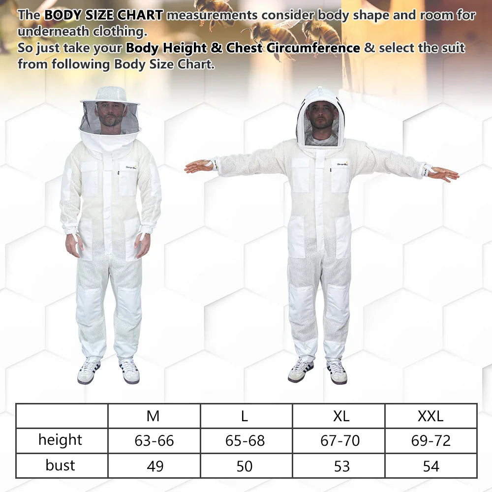 Three layer ultra breeze bee suits(with two hats and gloves)