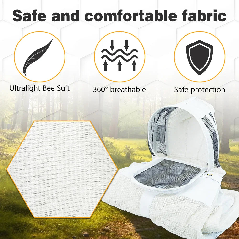 Three layer ultra breeze bee suits(with two hats and gloves)