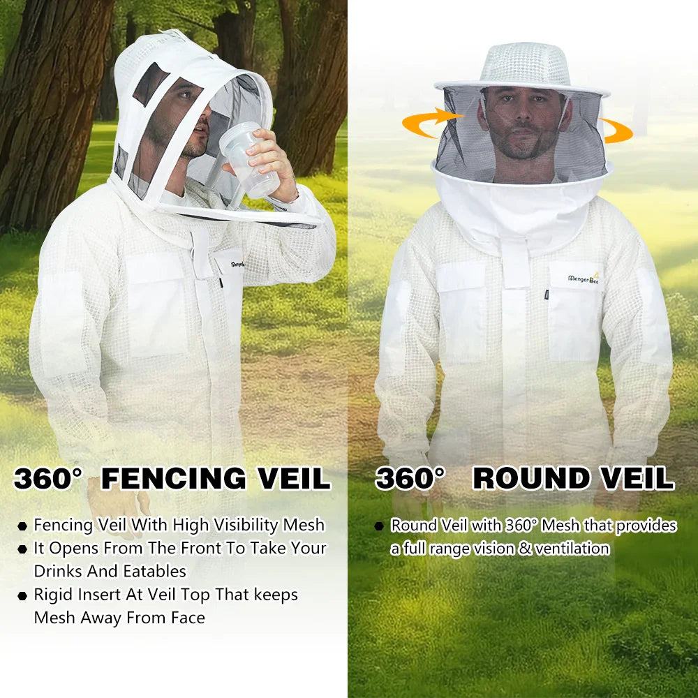 Three layer ultra breeze bee suits(with two hats and gloves)