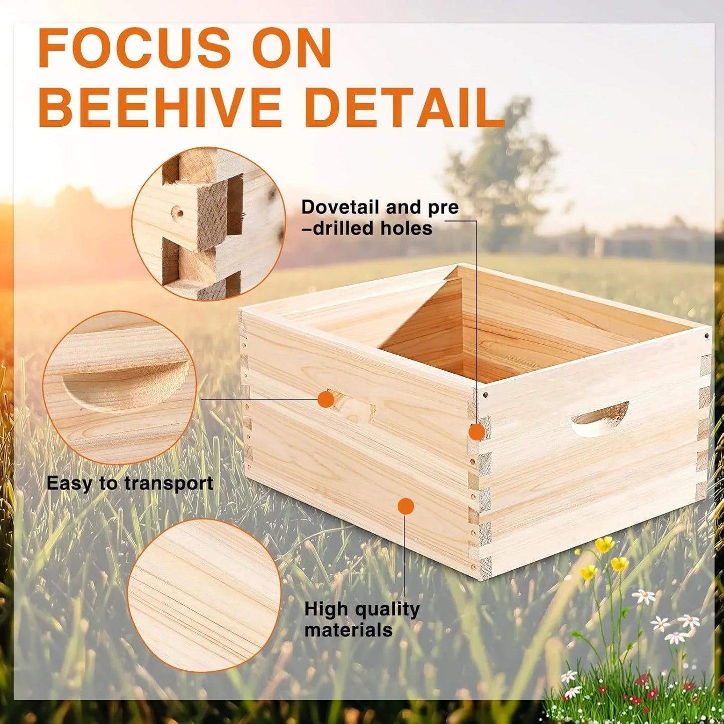 2 Pcs 10-frame langstroth beehive box Deep