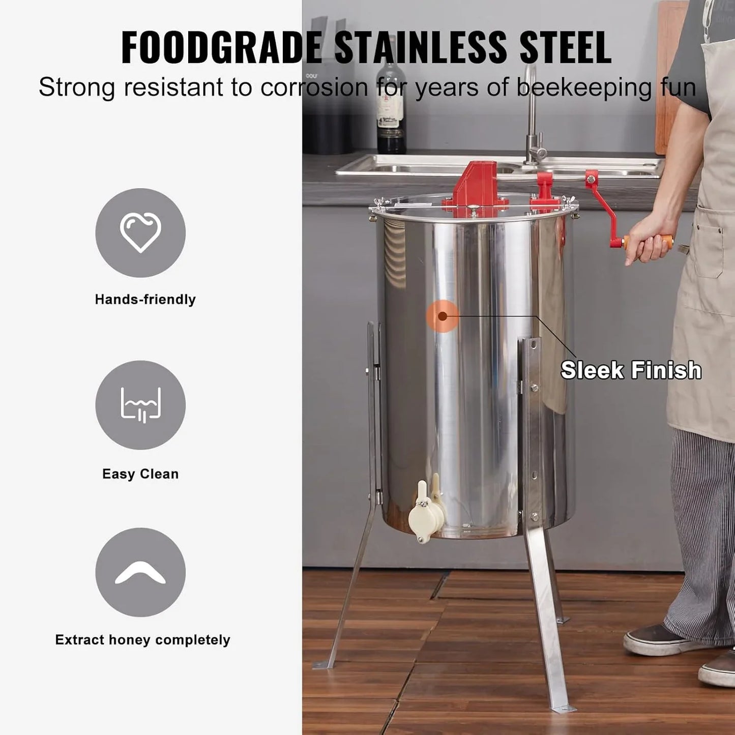 Manual 3-Frame Honey Extractor