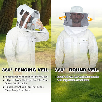 Three layer ultra breeze bee suits（with two hats and gloves）