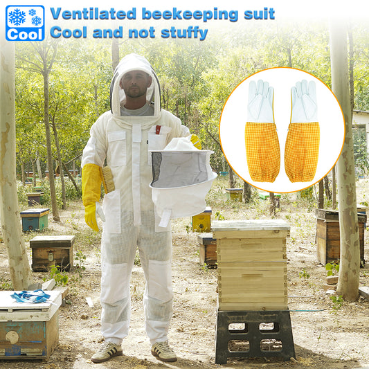 Three layer ventilated beekeeping suit（with two hats and gloves）